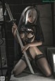 蠢沫沫 Cosplay 2B 黑婚纱 Nier Automata